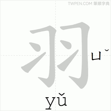 羽幾畫|羽字筆順動畫教學